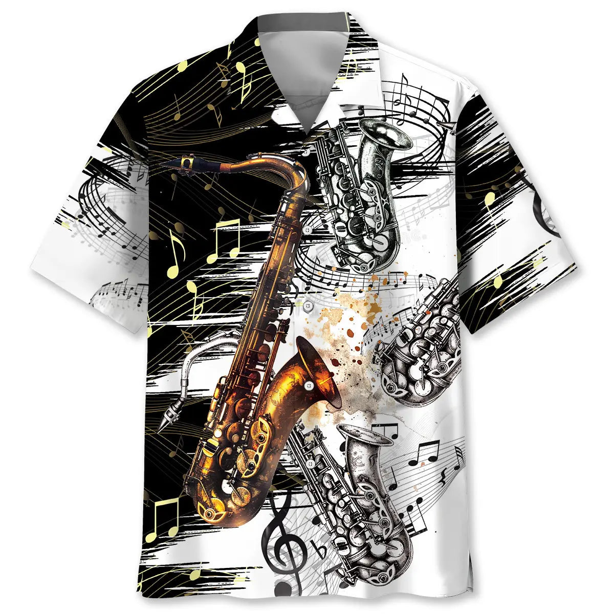 Saxophone Art Hawaiian Shirt For Cruise Journey And Memorable Gifting