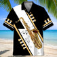 Saxophone Black White Hawaiian Shirt For Island Adventure And Outdoor Comfort
