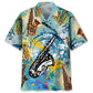 Colorful Saxophone Hawaiian Shirt For Creative Performers, Coastal Trips, And Casual Everyday Wear