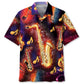 Colorful Saxophone Hawaiian Shirt For Tropical Holidays, Outdoor Gatherings, And Everyday Comfort