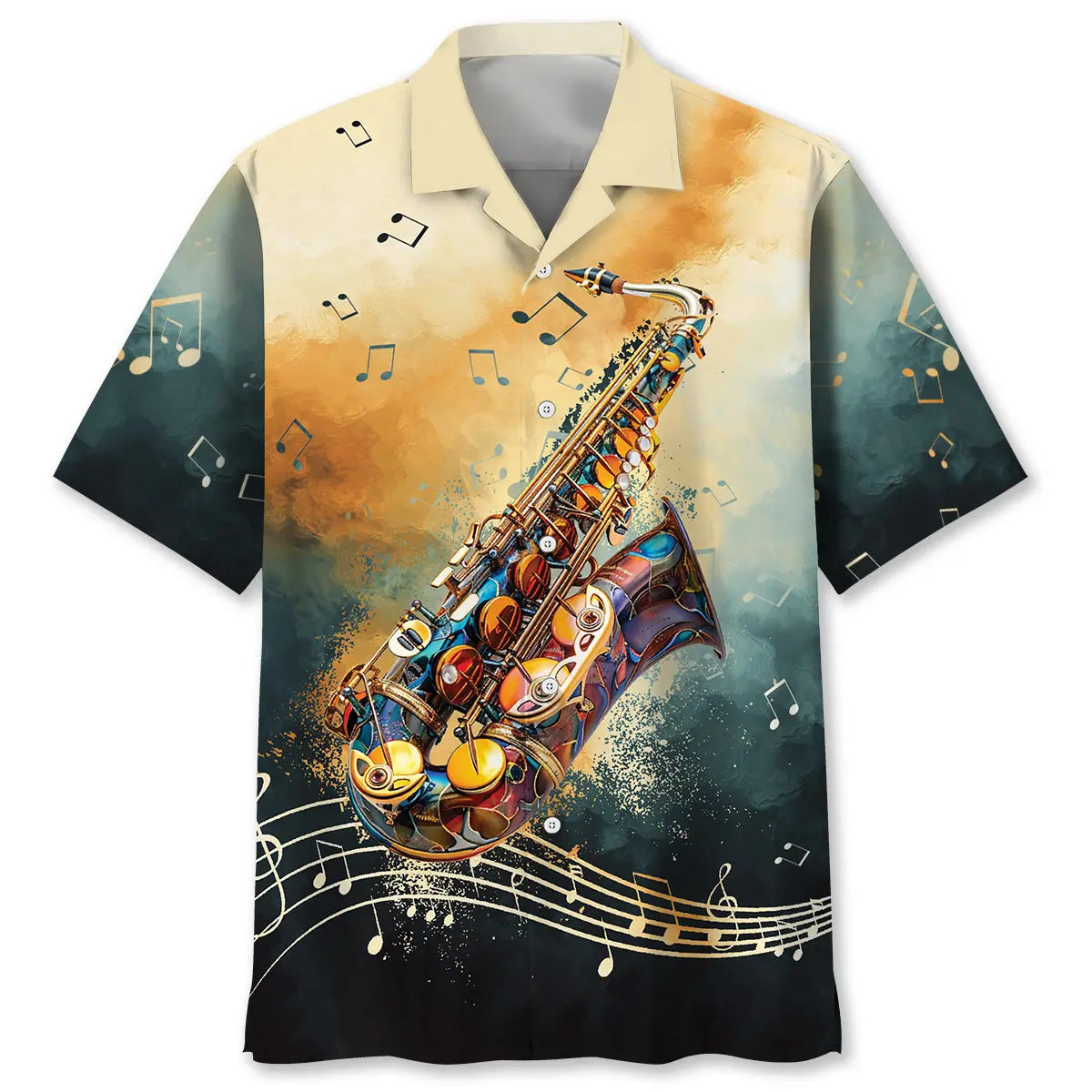 Saxophone Vintage Hawaiian Shirt For Seasonal Celebration, Island Getaway, And Daily Summer Wear