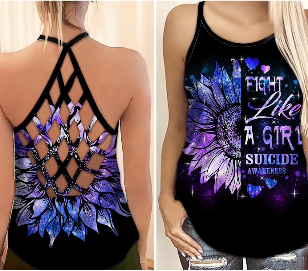 Expressive Wellness Support Hollow Tank Top For Awareness Walks Weekend Gatherings And Comfortable Styling