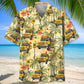 School Bus Coconut Hawaiian Shirt For Coastal Travel, Casual Events, And Comfortable Summer Wear