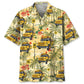 School Bus Coconut Hawaiian Shirt For Coastal Travel, Casual Events, And Comfortable Summer Wear