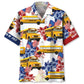 School Bus Happy Of July Hawaiian Shirt For Weekend Escape And Warm Weather Fashion