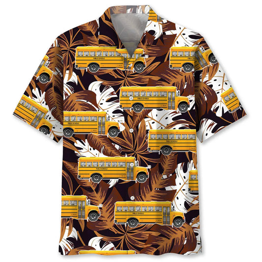 School Bus Hawaiian Shirt For Beach Days, Summer Outings, And Thoughtful Gift Giving