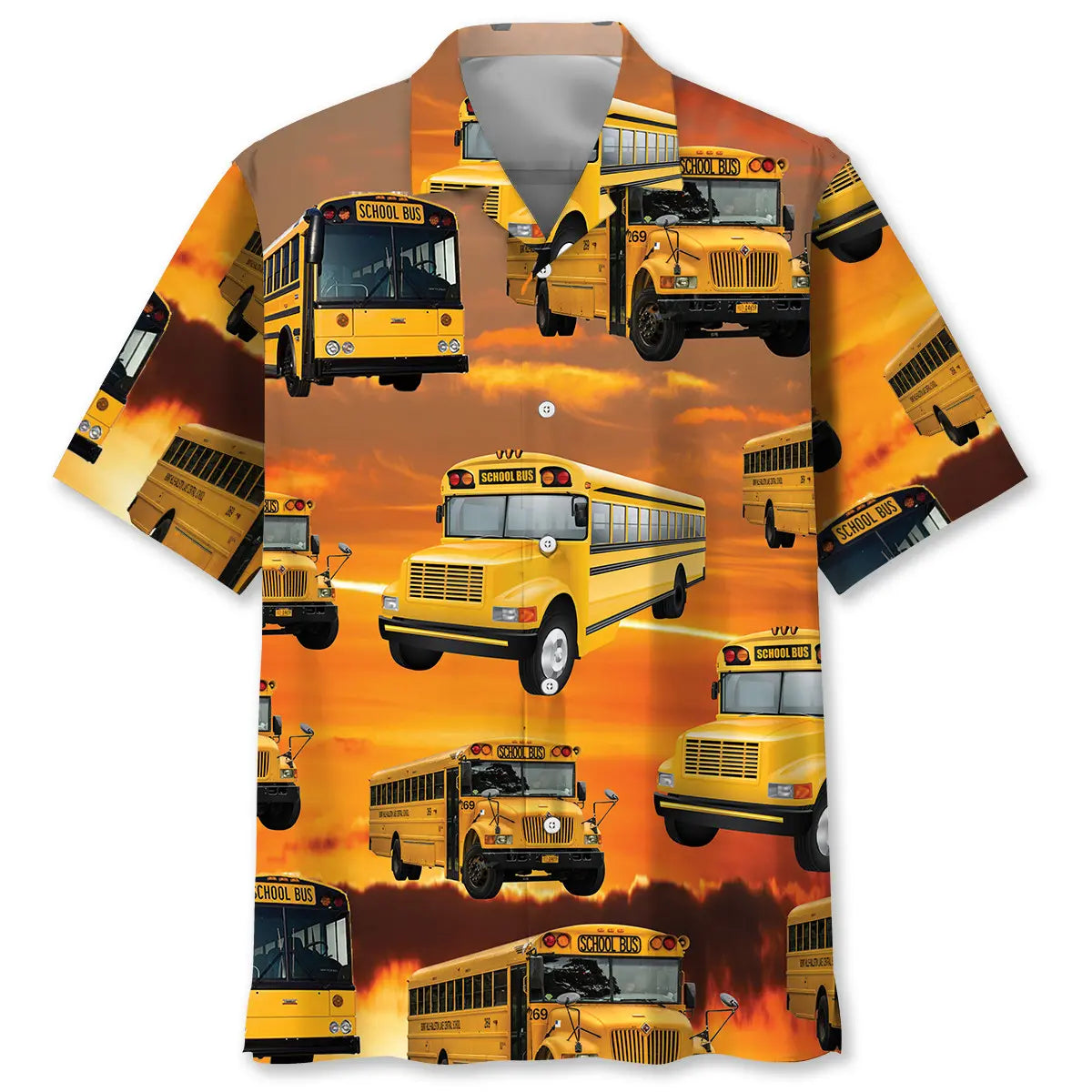 Hawaiian Shirt / Adults / S School Bus Sunset Hawaiian Shirt