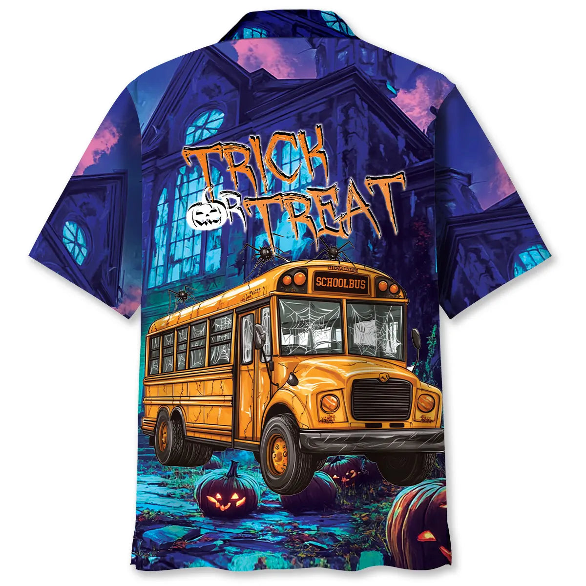 School Bus Trick Or Treat Hawaiian Shirt