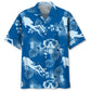 Scuba Diving Blue Hawaiian Shirt For Island Vacations, Resort Wear, And Relaxed Seasonal Style