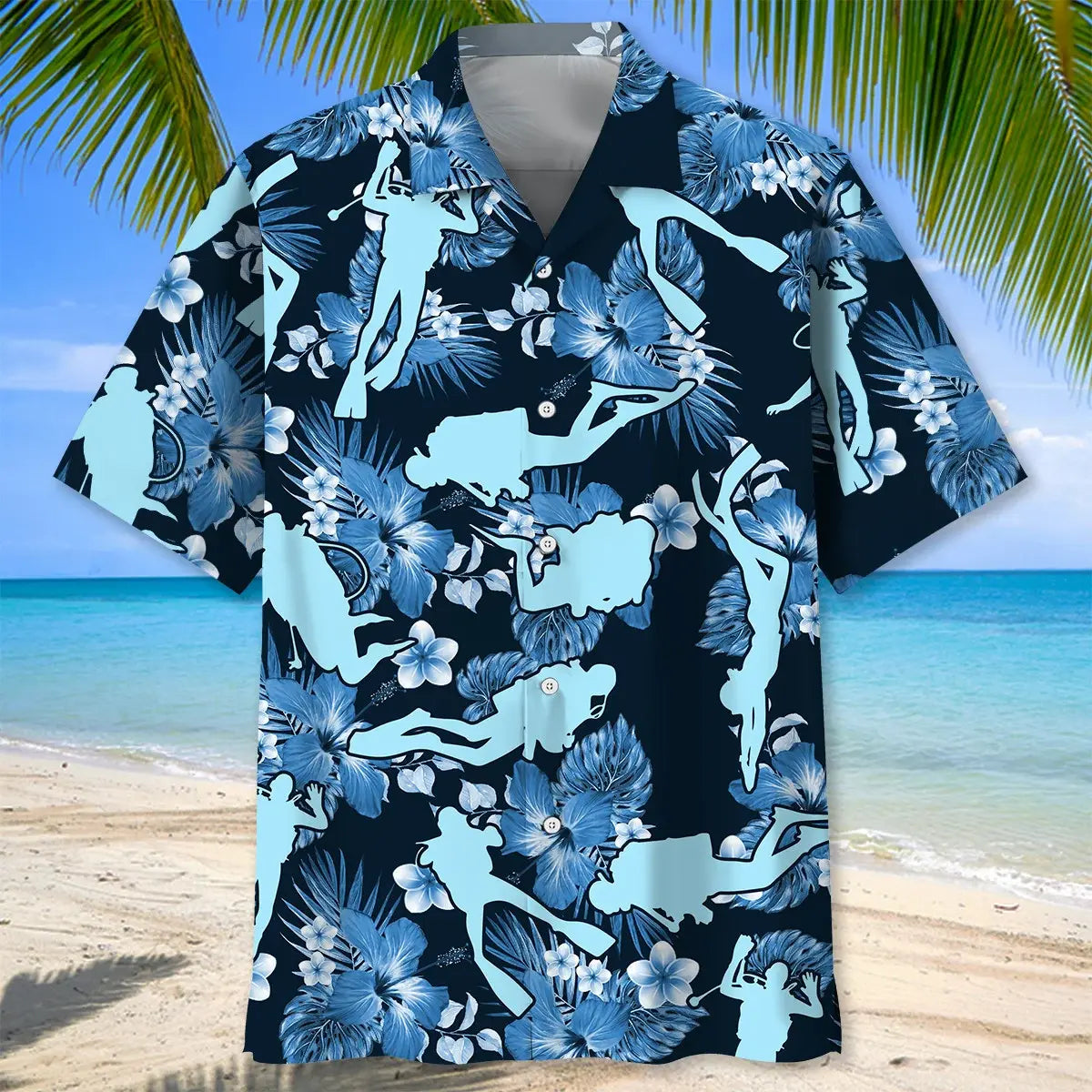 Scuba Diving Blue Nature Hawaiian Shirt For Beach Days, Summer Outings, And Thoughtful Gift Giving