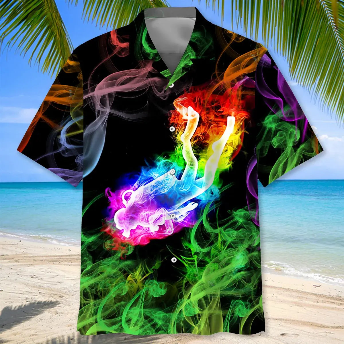 Colorful Scuba Diving Hawaiian Shirt For Coastal Travel, Casual Events, And Comfortable Summer Wear
