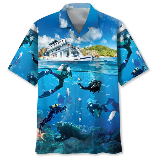 Scuba Diving Cruise Vacation Hawaiian Shirt For Beach Days, Summer Outings, And Thoughtful Gift Giving