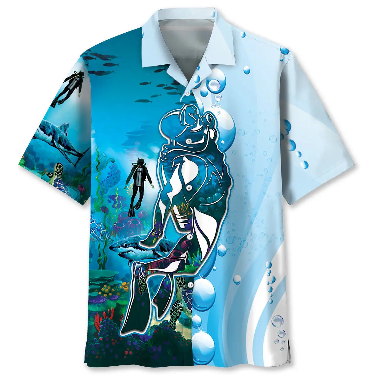 Scuba Diving Discovery Ocean Hawaiian Shirt For Coastal Travel, Casual Events, And Comfortable Summer Wear