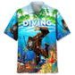 Scuba Diving Hawaiian Shirt For Resort Trips, Coastal Parties, And Warm Weather Style