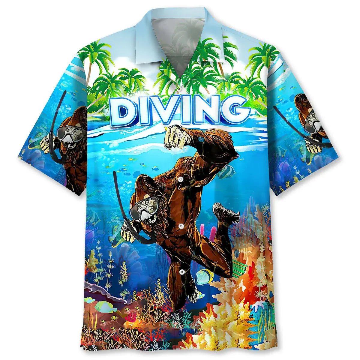 Scuba Diving Hawaiian Shirt For Resort Trips, Coastal Parties, And Warm Weather Style