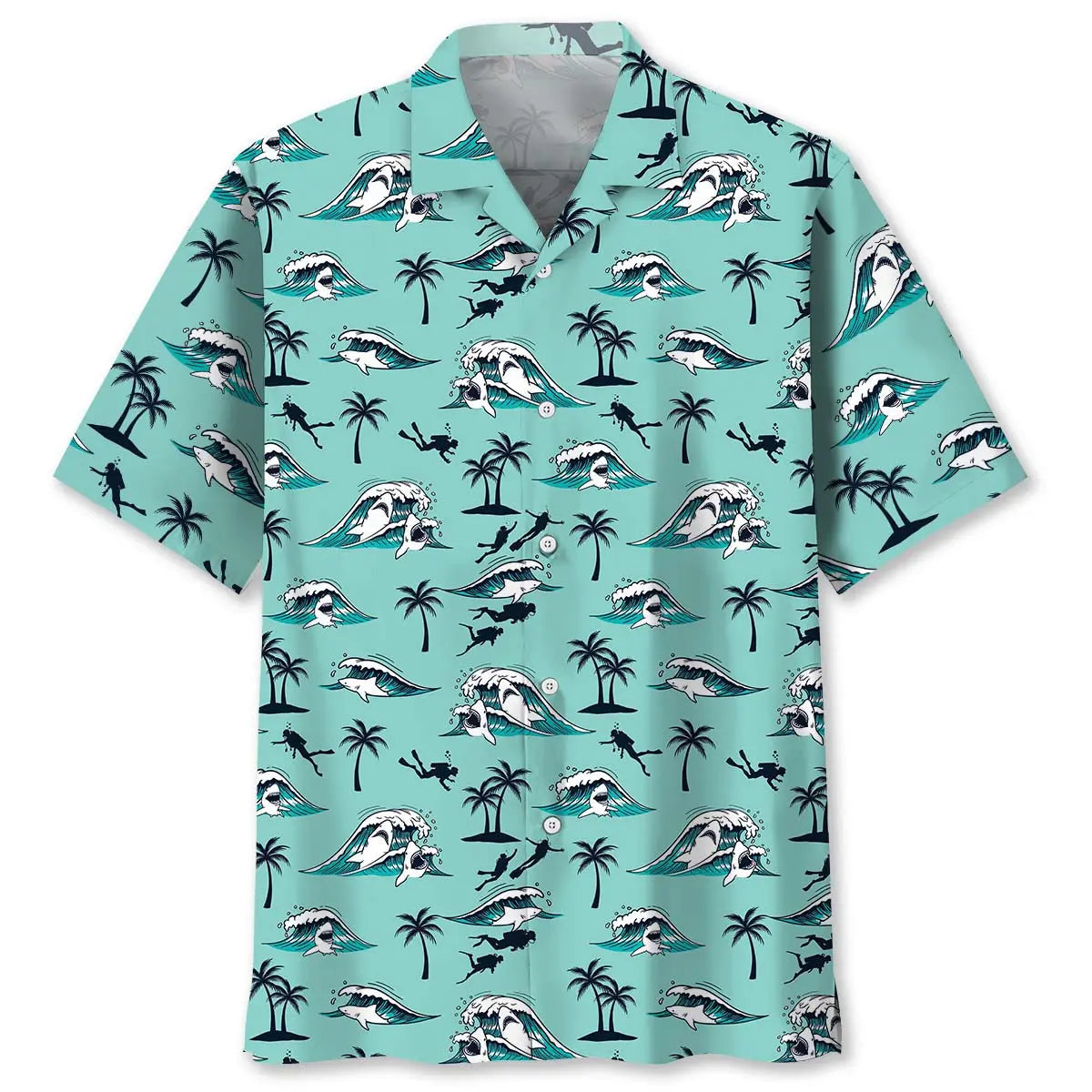 Island Scuba Diving Hawaiian Shirt For Summer Vacation, Beach Travel, And Casual Wear