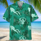 Scuba Diving Kelly Green Hawaiian Shirt For Summer Vacation, Beach Travel, And Casual Wear