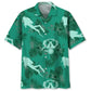 Scuba Diving Kelly Green Hawaiian Shirt For Summer Vacation, Beach Travel, And Casual Wear