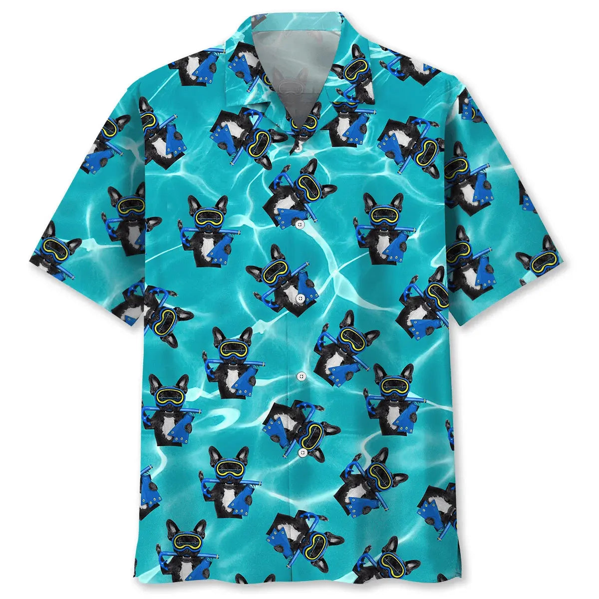 Scuba Diving Mask Dog Hawaiian Shirt For Island Vacations, Resort Wear, And Relaxed Seasonal Style
