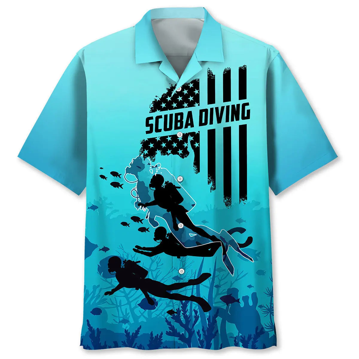 Scuba Diving Ocean Hawaiian Shirt For Coastal Travel, Casual Events, And Comfortable Summer Wear