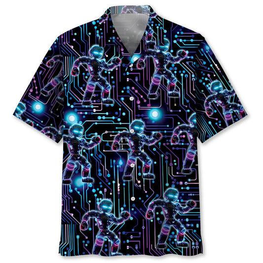 Semiconductor Chip Robot Hawaiian Shirt For Resort Trips, Coastal Parties, And Warm Weather Style