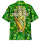 Shamrock Cross Irish Saint Patrick's Day Hawaiian Shirt For Resort Trips, Coastal Parties, And Warm Weather Style