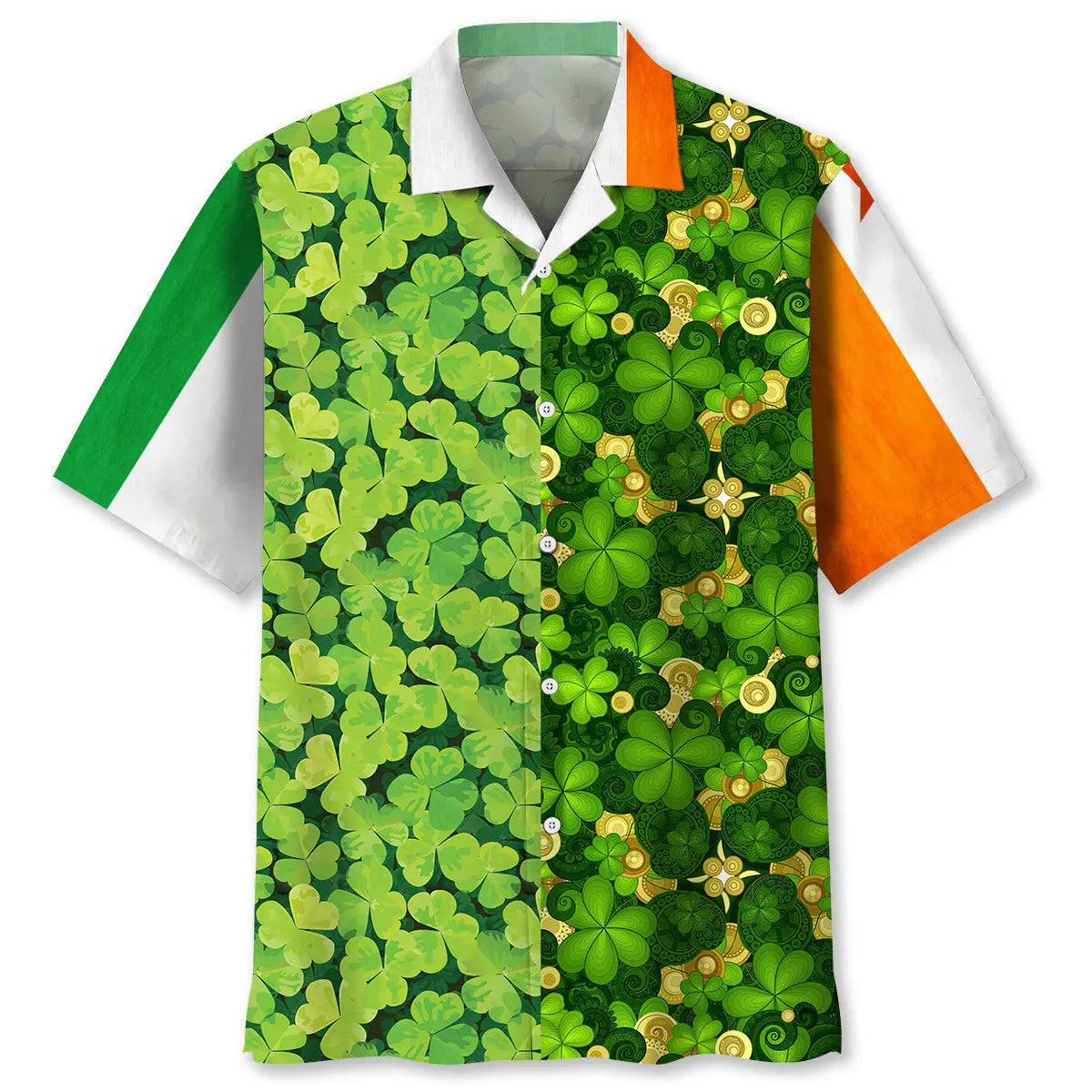 Shamrock Irish Saint Patrick's Day Hawaiian Shirt For Beach Days, Summer Outings, And Thoughtful Gift Giving