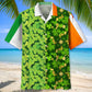 Shamrock Irish Saint Patrick's Day Hawaiian Shirt For Beach Days, Summer Outings, And Thoughtful Gift Giving