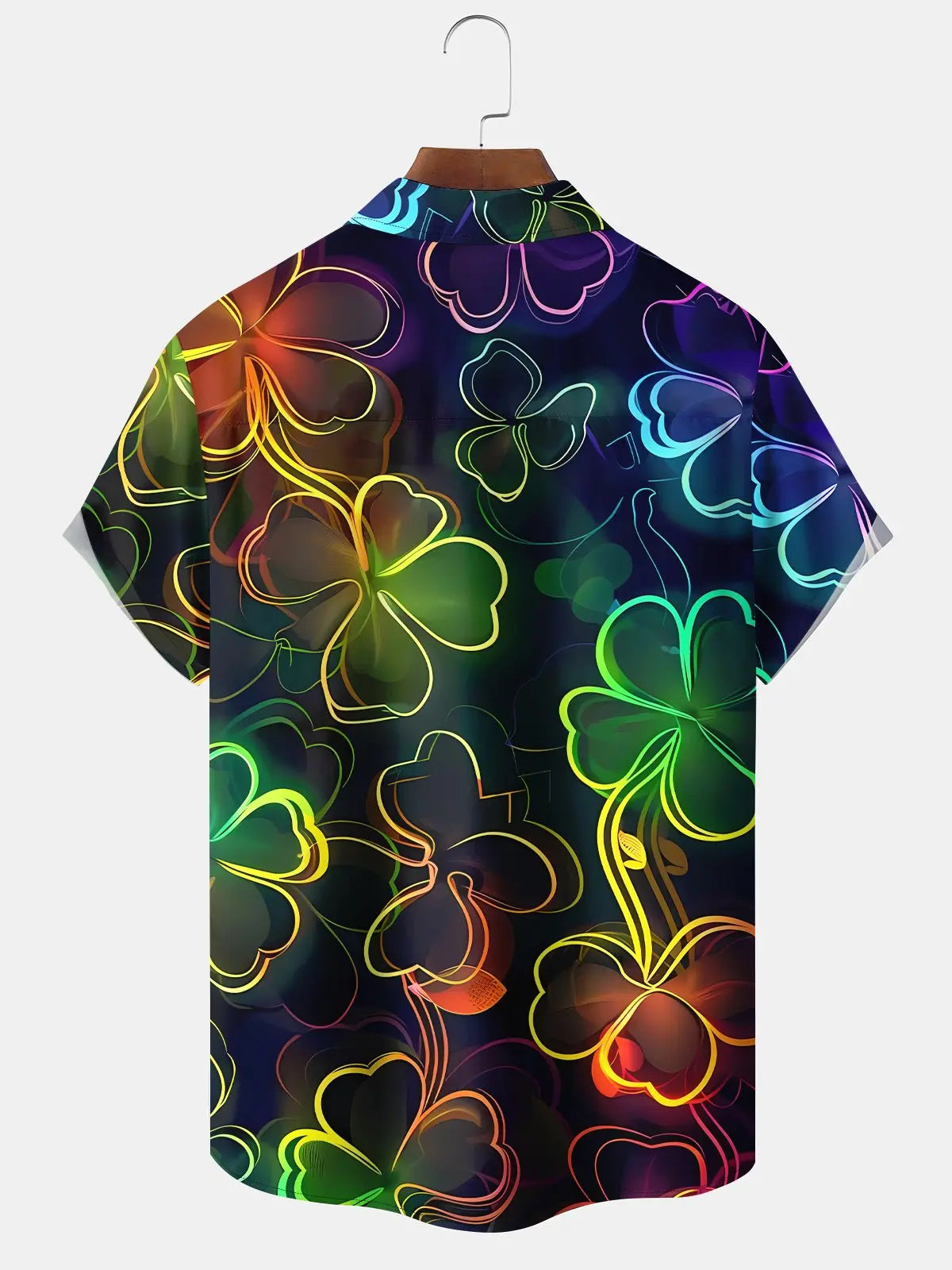 Shamrock Neon Gradient St. Patrick's 3D Hawaiian Shirt
