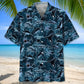 Shark Camouflage Hawaiian Shirt For Summer Vacation, Beach Travel, And Casual Wear