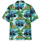 Shark Monster Truck Beach Hawaiian Shirt For Road Trip Adventures, Resort Days, And Comfortable Everyday Wear