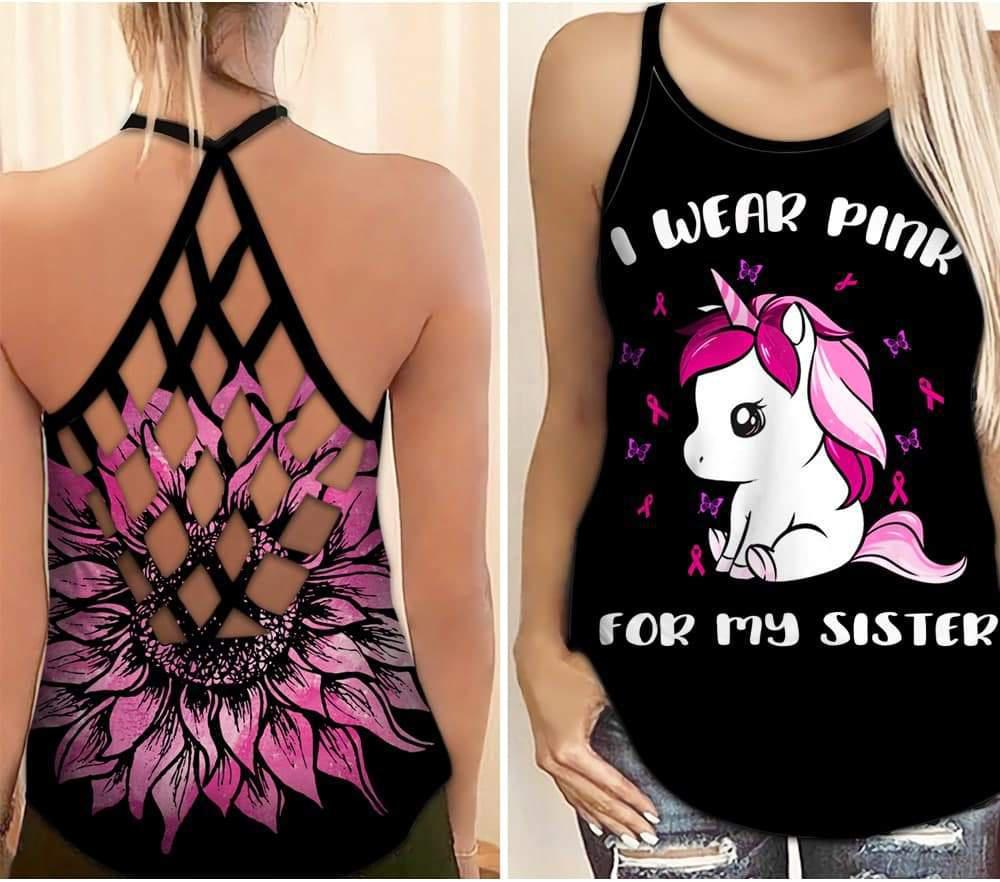 Breast Cancer Awareness My Sister Hollow Tank Top For Community Events And Positive Support