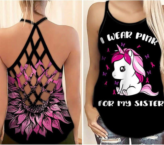 Breast Cancer Awareness My Sister Hollow Tank Top For Community Events And Positive Support