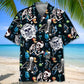 Skeleton Bartender Hawaiian Shirt For Summer Vacation, Beach Travel, And Casual Wear