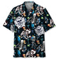 Skeleton Bartender Hawaiian Shirt For Summer Vacation, Beach Travel, And Casual Wear
