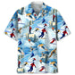 Skiing Land Hawaiian Shirt For Coastal Travel, Casual Events, And Comfortable Summer Wear