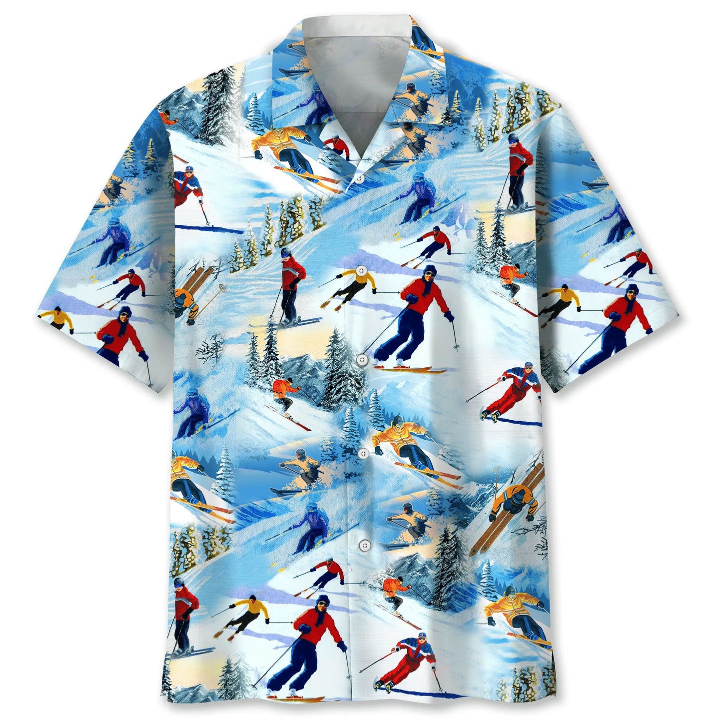 Skiing Land Hawaiian Shirt For Coastal Travel, Casual Events, And Comfortable Summer Wear