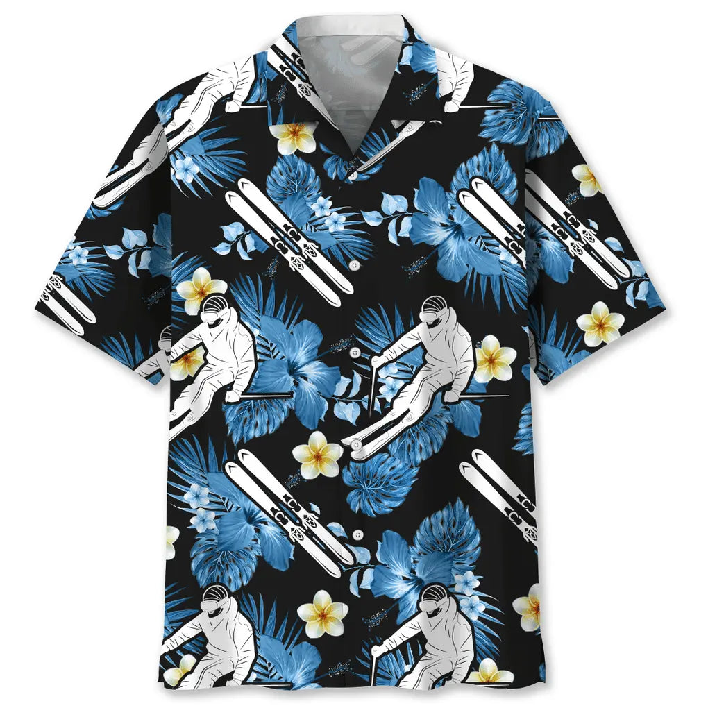 Skiing Nature Hawaiian Shirt For Resort Trips, Coastal Parties, And Warm Weather Style