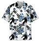 Skiing White Nature Hawaiian Shirt For Summer Vacation, Beach Travel, And Casual Wear
