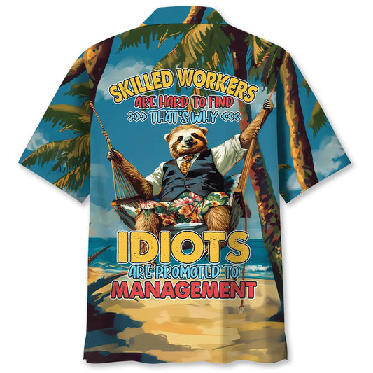 Skilled Worker Office Humor Hawaiian Shirt For Summer Vacation, Beach Travel, And Casual Wear