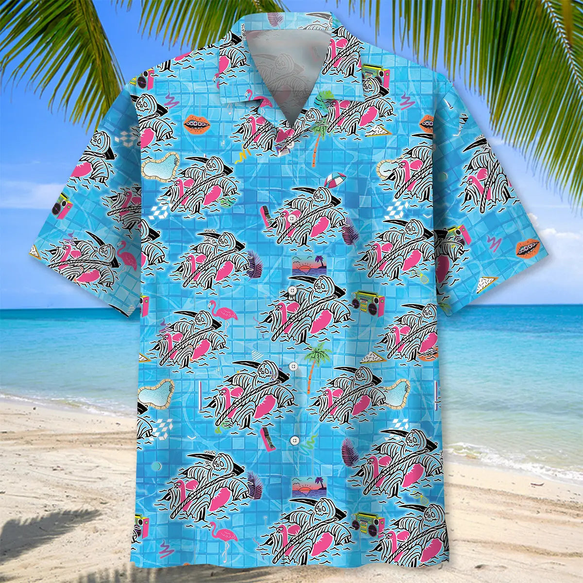 Skull Pool Hawaiian Shirt For Tropical Holidays, Outdoor Gatherings, And Everyday Comfort