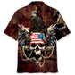 Skull Eagle Hawaiian Shirt For Creative Adventures, Beach Travel, And Bold Warm Weather Wear