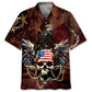 Skull Eagle Hawaiian Shirt For Creative Adventures, Beach Travel, And Bold Warm Weather Wear