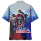Patriotic Skull Faith Hawaiian Shirt For Island Vacations, Resort Wear, And Relaxed Seasonal Style