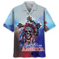 Patriotic Skull Faith Hawaiian Shirt For Island Vacations, Resort Wear, And Relaxed Seasonal Style