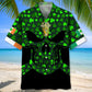 Skull Green Saint Patrick's Day Hawaiian Shirt For Tropical Holidays, Outdoor Gatherings, And Everyday Comfort