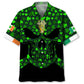 Skull Green Saint Patrick's Day Hawaiian Shirt For Tropical Holidays, Outdoor Gatherings, And Everyday Comfort