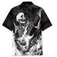 Skull Guitar Black And White Hawaiian Shirt