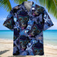 Skull Mermaid Hawaiian Shirt For Summer Vacation, Beach Travel, And Casual Wear