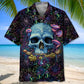 Skull Mushroom Hawaiian Shirt For Creative Adventures, Beach Travel, And Bold Warm Weather Wear